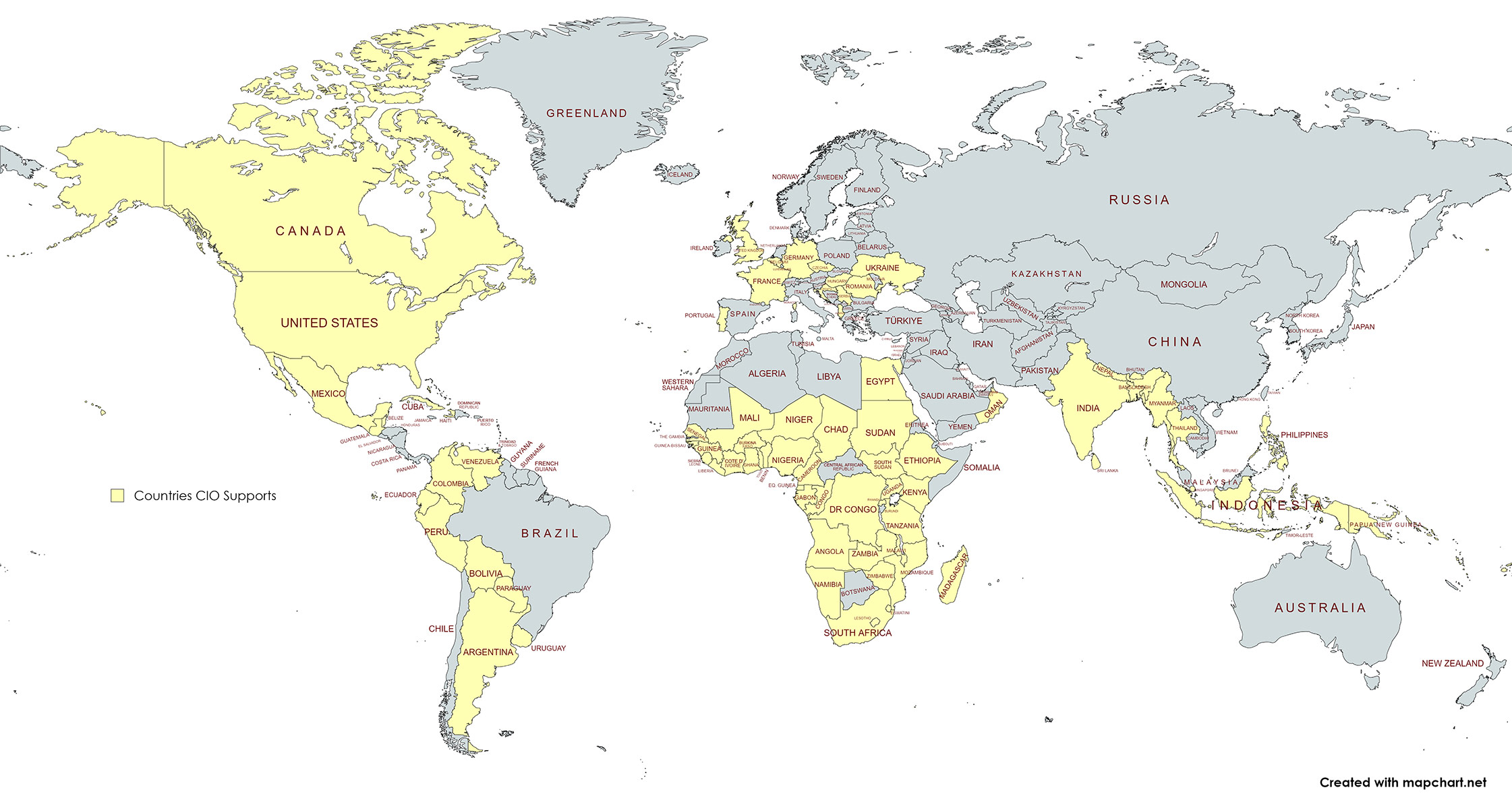 CIO Map of Countries